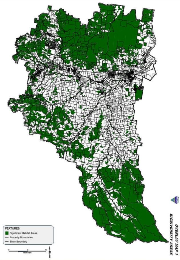 Gatton Shire Biodiversity Areas Overlay Map