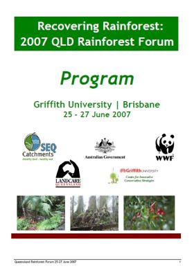 2007 Queensland Rainforest Forum Program