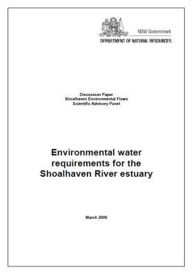 Environmental water requirements for the Shoalhaven River estuary