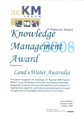 Knowledge for Regional NRM Program - Knowledge Management Award