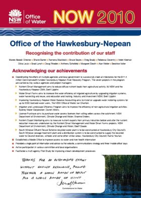 Office of the Hawkesbury-Nepean - Recognising the contribution of our staff