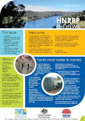Hawkesbury Nepean River Recovery Program (HNRRP) e-news June 2011