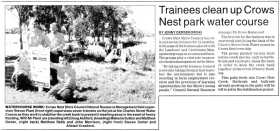 Trainees clean up Crows Nest park water course (Media article, Toowoomba Chronicle)