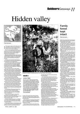 Hidden valley (Media article, The Courier Mail)