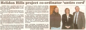 Helidon Hills project co-ordinator unties cord (Media article, Gatton Star)