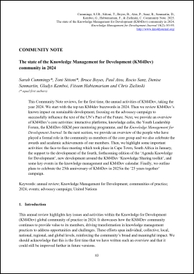 Community Note: The state of the Knowledge Management for Development (KM4Dev) community in 2024